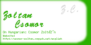zoltan csomor business card